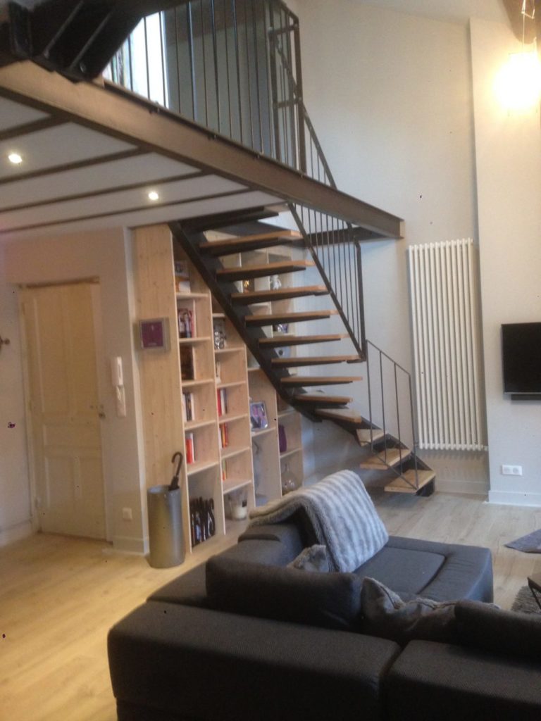 Escalier acier bois duplex Lyon - HAMS